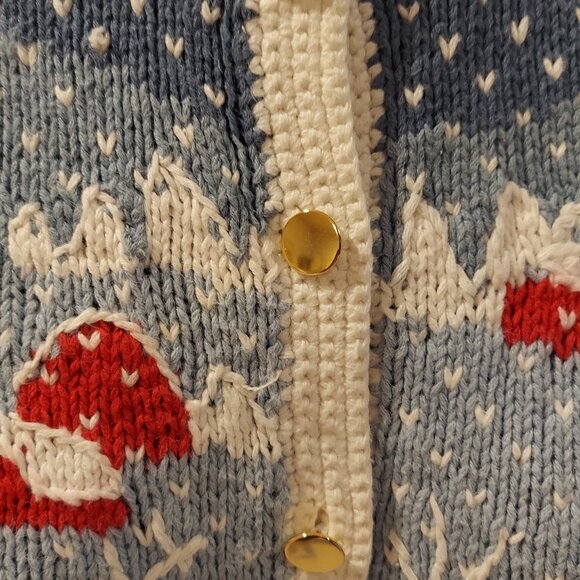 Vintage Orvis One Horse Sleigh w Snowflakes Ramie/Cotton Sweater Size S 6/8 - Picture 6 of 10